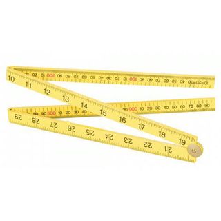 1m/39''16mm Yellow ABS Folding Rule - Fisco