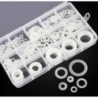 150 piece  M3-M10 White Nylon Washer Assortment Kit in Plastic Case