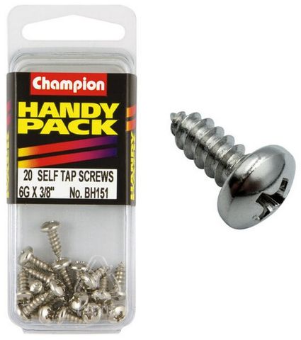 6G x 3/8'' Self Tapping Screw - Pan Head - Pkt 20