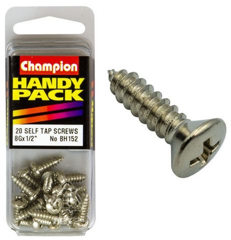 8G x 1/2'' Self Tapping Screw - Pan Head - Pkt 20