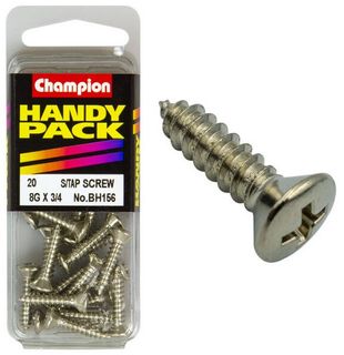 8G x 3/4'' Self Tapping Screw - Pan Head - Pkt 20