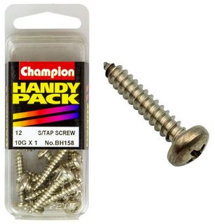 10G x 1'' Self Tapping Screw - Pan Head - Pkt 12