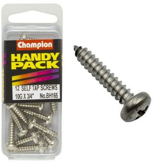 10G x 3/4'' Self Tapping Screw - Pan Head - Pkt 12