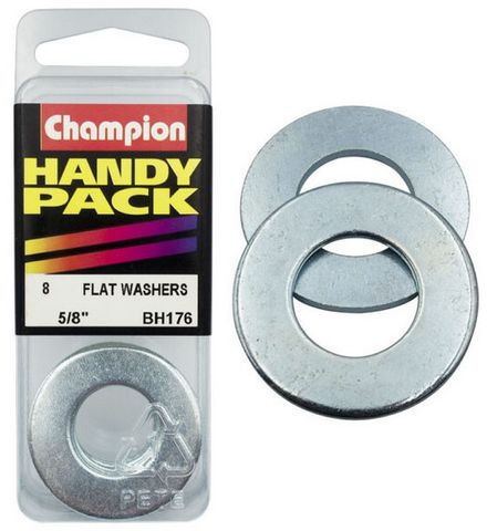 5/8'' Flat Steel Washer - Pkt 8