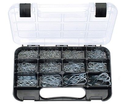 150 piece' R' Clip Assortment Pack -  6 sizes 1/8" - 7/16" Shafts, Zinc Plated