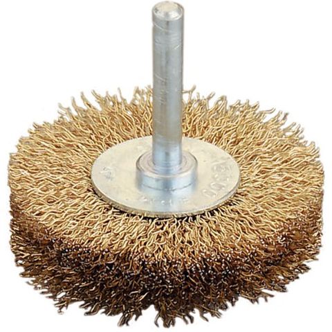 75 x 15mm x 6mm Shank  Stainless Crimped  Wire Wheel - JAZ