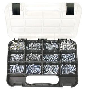 470 Piece Metric Screws & Nuts, Phillips Pan Head, 16 Sizes, 3mm to 6mm dia, Lengths: 10mm ? 25mm Zinc Coated