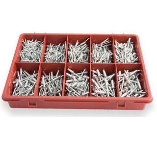 Aluminium Rivets - 595 piece - Metric & Imperial Assortment kit-2.4 x 8mm - 4.8 x 16 mm ,3/32'' x 0.290 - 3/16'' x 0.570