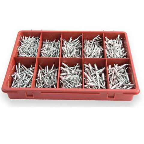 Aluminium Rivets - 595 piece - Metric & Imperial Assortment kit-2.4 x 8mm - 4.8 x 16 mm ,3/32'' x 0.290 - 3/16'' x 0.570