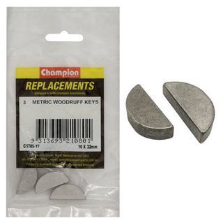 10 x 32mm Woodruff Key Single Piece - Champion
