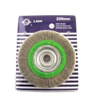 150 x 20 x 32mm Bore Brass Coated Steel Wire Wheel - Lion