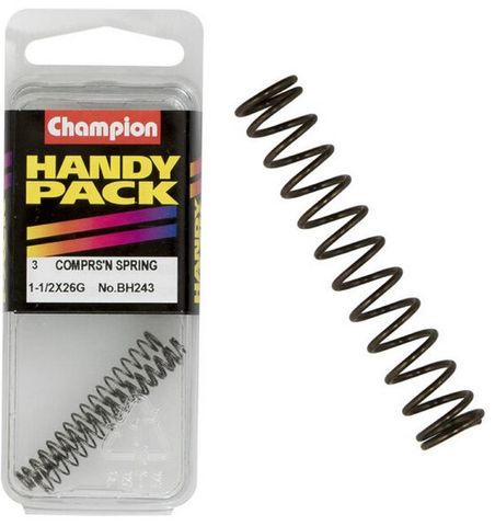 1-1/2" x 3/16" 26G Compression Spring Pkt3 - Champion