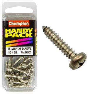 8G x 3/4'' Self Tapping Screw - Pan Head - Pkt15