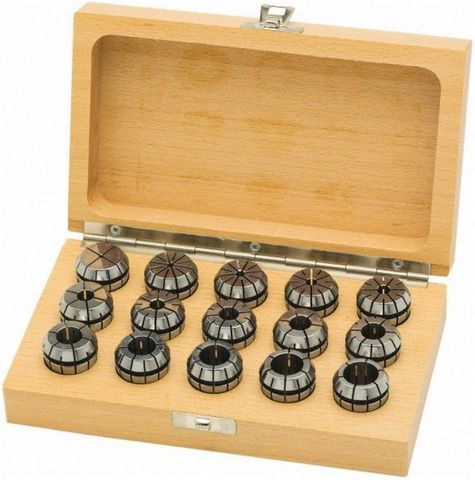 ER32 Collet Set 18 pc 3mm-20mm in Wooden Case (Collets only)