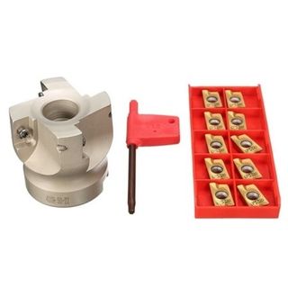 50mm x 22 Spigot Face Mill Cutter - complete with Packet 10  APKT1604 Milling Inserts - Drillpro