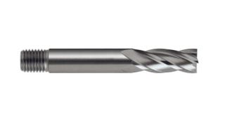 4.0mm Short series  HSS-Co8 End Mill - Threaded Shank- Europa-4.0 x 12.50 Flute length  x 6mm Shank x 57mm OAL