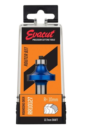 Rounding Over Router Bit 10mm Radius x 17mm Cutter Height x 12.7mm Shank - Evacut