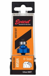 R5 Rounding Over Router Bit 5mm Radius x  11mm Cutter Height x 6.4mm Shank - Evacut