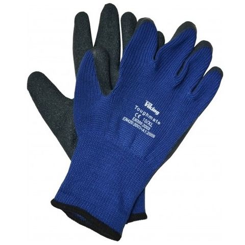 Blue Fabric/Latex Gloves size 9L - General Purpose - Viking