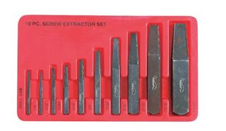 Screw Extractor 10 piece Set Square Tapered - HANS-1/8", 3/16", 15/64", 5/16", 3/8", 15/32", 9/16", 21/32", 13/16", 1-1/16"
