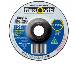 115 x 6.0 x 22.2mm A30S Iron Free Depressed center - Flexovit 50% OFF NORMAL LIST PRICE