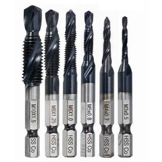 M3, 4 , 5 , 6 , 8 & 10mm HSS Drill/Tap Combo Set