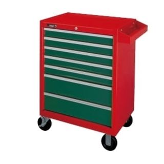 7 - Drawer Red/Green Rolll Cab. Wagon 670mm W x 460mm D x 943H - Empty - Hans