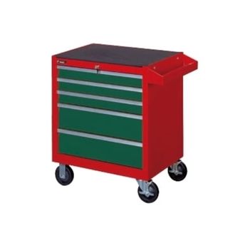 5 - Drawer Red/Green Roll Cab. Wagon 670mm W x 460mm D x770H - Empty - Hans