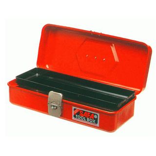 D 380mm(W) x 155mm(D) x 120mm(H) Toolbox With Liftout Tote Tray - Safa