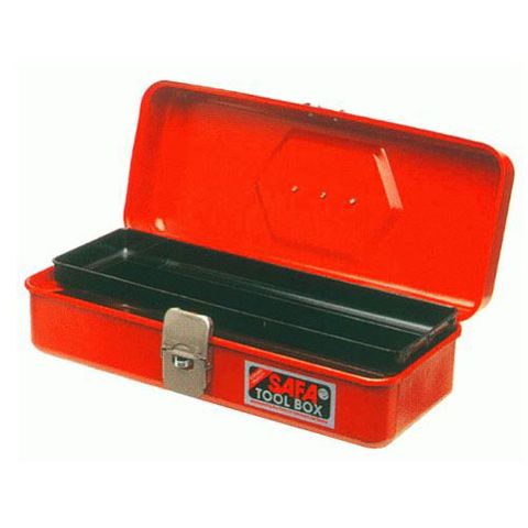 D 380mm(W) x 155mm(D) x 120mm(H) Toolbox With Liftout Tote Tray - Safa