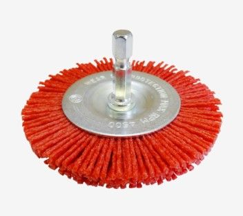 75mm x 6.35mm Shank x 80 G Red Abrasive Nylon 4,500rpm - Clamshell - Josco