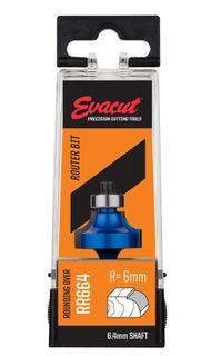 R6 Rounding Over Router Bit 6mm Radius 6.4mm Shank - Evacut (RR664)