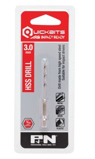 3.0mm Drill Impact Quickbit 1/4" hex Shank -  P&N