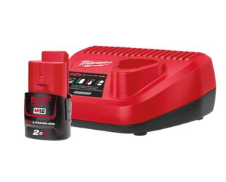 M12 RED LITHIUM 2.0Ah Starter Pack, 1x battery and charger