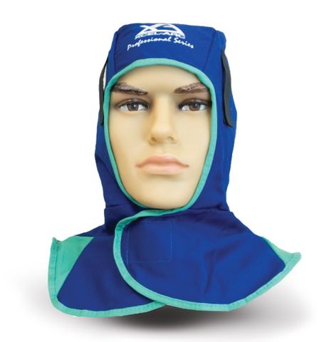 Flame Retardant  Blue Helmet Hood - XcelArc