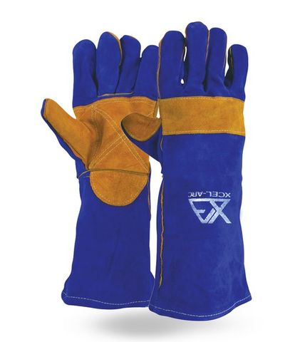 XcelArc Blue Tradesman Welding Gauntlet, Left Hand - Large