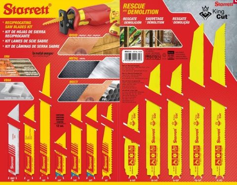 Starrett Reciprocating Saw Blade Kit 12 pce