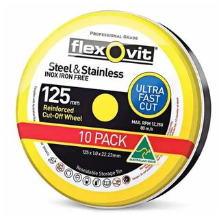 TWSET 41-125X1.0X22.2 PKT 10 Steel & S/S Cut of Wheel - Flexovit