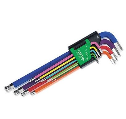 Hex Key BP Set Extra Long 9PC Metric 1.5-10mm coloured