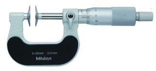 Mitutoyo Disc Micrometer 0-25mm x .01mm Graduations 20mm Anvils