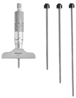 Mitutoyo 0 - 4" Depth Micrometer with 2.5" x .63" base