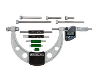 Mitutoyo Digimatic Outside Micrometer Set 0-6"/150mm Interchangeable Anvil Type IP65 Coolant Proof