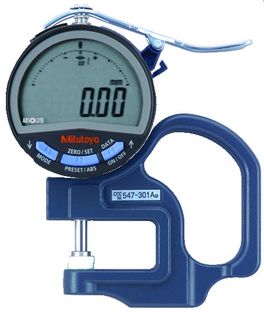 Mitutoyo Digimatic Thickness Gauge .400"/10mm Standard Type with Ceramic SpIndle/Anvil