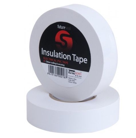 Futureseal  Premium Flame retardant Pvc Insulation Tape White 18mm x 20m