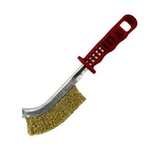 Hand Brush CR Red Plastic Handle Steel