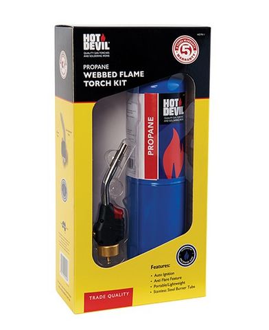 Hot Devil Propane Webbed Flame Torch Kit + Free Propane Bottle