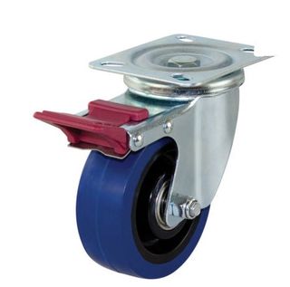 100mm Reb Rubber Wheel 150kg Swivel/Brake Capacity