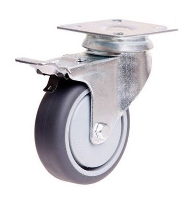 75mm Rubber Wheel 50kg Capacity Swivel/Brake Castor