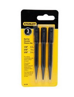 3pc Nail Punch Set (0.8, 1.6, 2.4mm)