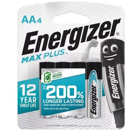 Energizer Max Plus AA Alkaline Battery 4 pack